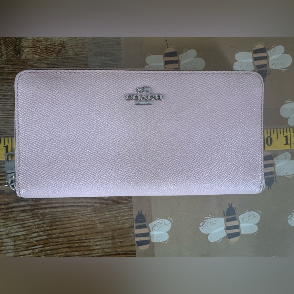 Coach Accordion zip Crossgrain Leather wallet AURORA - Picture 8 of 10